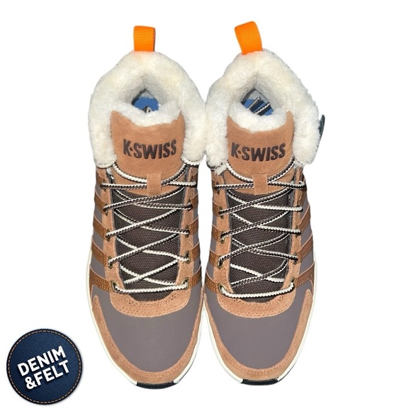K Swiss Men’s Vista Trainer Mid WNT Hight Top Sherpa Lined Shoe| Brown | NEW/NIB main image 5